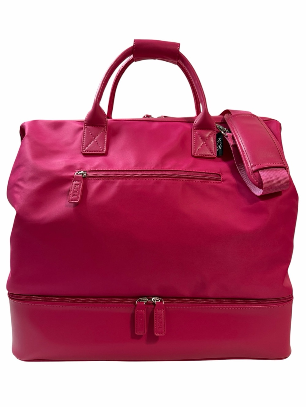 NOBL Hot Pink Weekender Bag - Crossbody Luggage Multiple Compartments